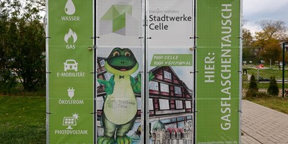 Reisemobilstellplatz - Niedersachsen - Hier kann die Gasflasche getauscht werden - Am Badeland
