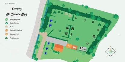Reisemobilstellplatz - Veluwe - Karte des Campingplatzes. - Minicamping de Loenense Brug