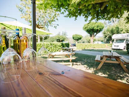 Reisemobilstellplatz - Frankreich - Während der Saison gibt es jeden Freitag eine kostenlose Weinprobe an unserer Bar - Camping Côté Vercors